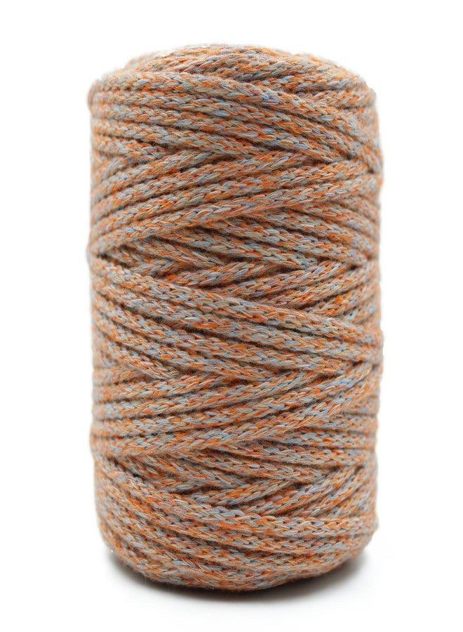 BOBBINY | Knitted Macrame Cotton Like Cord Dori Thread for Macrame DIY and Other Projects Orange Mix Multi-5mm, 50 Meter - Image 5